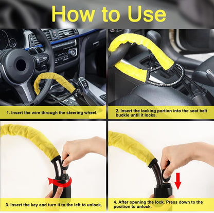 Best-selling Universal Steering Wheel Lock - Ultimate Anti-Theft Solution for Every Vehicle