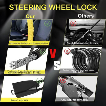 Best-selling Universal Steering Wheel Lock - Ultimate Anti-Theft Solution for Every Vehicle